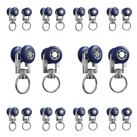 Rouleaux Planeur de Rideau 20 Pièces Crochet Pergola Rail Rouleaux de Rail de Rideau ​Roue de Poulie en Métal Crochet Rideaux Co