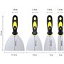 4 PCS Grattoir à Papier Peint en Acier Inoxydable Couteaux à Mastic avec Poignée Souple Métal Grattoir à Lame pour Clois