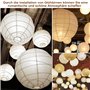 Lot de 6 lanternes en papier blanc de 30 cm - Décoration de fête classique - Style bambou - Lampions côtelés - Abat-jour rond po