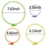 4 tailles - Cercle à broder en plastique - Kit de cercles à broder ronds colorés - En plastique - Cercle - Point de croix - Avec