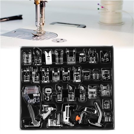WIYETY Lot de 32 pieds presseurs multifonctions pour machine à coudre Singer/Brother/Babylock/Necchi/New Home/Janome/Elna/Toyata