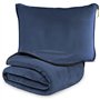 WIYETY Couverture de voyage avion - Coussin transformable 2 en 1 - Couverture d'avion portable avec fixation de valise - Pour bu