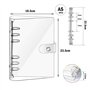 4 Pièces A5 Couverture de Classeur en PVC Souple Transparent Couverture de Protection 6 Anneaux Rechargeable A5 Feuilles Volante