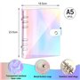 4 Pièces Couverture de Reliure A5 Couverture de Classeur en PVC Souple Couleur Transparent Couverture de Protection 6 Anneaux Re