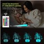 CooPark 3D Licorne Lights Fairy Illusion Lampe 16 Couleurs et Télécommande Optique Led Veilleuse Bureau LED Table Tactile Chevet