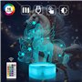 CooPark 3D Licorne Lights Fairy Illusion Lampe 16 Couleurs et Télécommande Optique Led Veilleuse Bureau LED Table Tactile Chevet