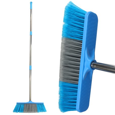 Roellgs Balai d'extérieur robuste à long manche à poils rigides pour la maison