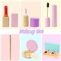 Maquillage Jouet Fille 3-5 Ans - Jeux en Bois Cadeau Fille 3-4 Ans Malette Faux Maquillage avec Palette et Kit Coiffure pour Cad