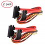 MEIRIYFA Lot de 2 câbles d'extension SATA 22 broches (7 + 15) mâle vers femelle - 50 cm