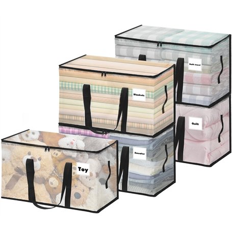 Vautvis Lot de 5 Grand Sac De Rangement Vetement