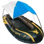 Bateau Gonflable Parasol voilier auvent Toit auvent Toit Tente de pêche Parasol de Plage Bleu (4 Personnes)