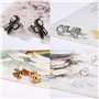 Fermoirs de Boucles d'Oreilles 10 Styles Boucles d'oreilles à Tige Créoles Fermoirs Poussoirs Clips Bullet Papillon Forme en Mét