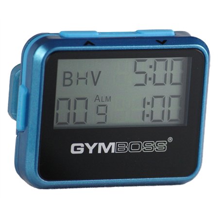 Gymboss Minuteur d’intervalle et chronomètre – Coque Brillant Sarcelle/Bleu
