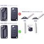 ANGOFIZ Coque Clé Pliable 3 Boutons Phare CE0523 Lame HU83 Compatible avec Citroen C2 C3 C4 Picasso C4 Grand Picasso C5 C6 C8 Pe