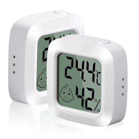 Vinabo 2 pièces Petit Thermomètre Hygromètre Intérieur Digital à Haute Précision