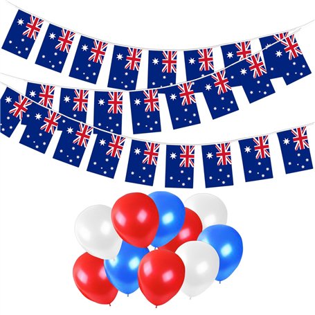 1 guirlande de 25 fanions avec drapeau australien