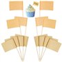 200 Pcs Drapeaux de Cure-Dents Vierges Drapeau en Papier Kraft Cure-Dent de Cocktail Cupcake Picks de Fruits pour Cupcake Topper