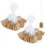 Lot de 200 mini étiquettes de prix avec cordon élastique - 25 x 15 mm - Marron - Petites étiquettes à suspendre - Étiquettes de
