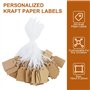 Lot de 200 mini étiquettes de prix avec cordon élastique - 25 x 15 mm - Marron - Petites étiquettes à suspendre - Étiquettes de 
