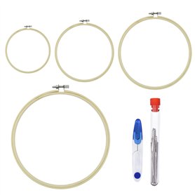 4 cercles à broder de différentes tailles