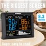 Sainlogic Station Météo Interieur Exterieur Sans Fil avec Thermomètre, Hygromètre, Écran Couleur 21 cm, Horloge Radio DCF, Barom
