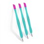 Lot de 3 coupe-cuticules avec pointe en caoutchouc souple sur le lit de l'ongle