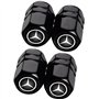 Auto Porte-Clé et Valve Pneu pour Mercedes Benz A C E S GLK CLA GLA GLC GLE CLS SLK AMG - Bouchon de Valve Noir
