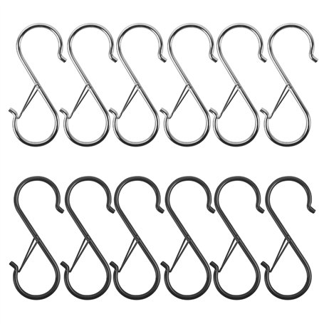 ZBHDEYG Lot de 12 Crochets en S en Métal - Forme Q - Crochet à Vis - Boucle en Acier Inoxydable - Coupe-Vent