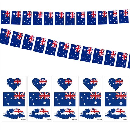 1 guirlande de fanions avec drapeau australien