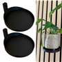js3dmanufaktur Lot de 2 plateaux pour plantes Support de plantes Anneau de plante Pot de fleurs Plante pour mur Panneaux acousti