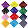 Bandanas avec Motif Paisley, 12PCS Foulard carré Bandeau de Cheveux, Echarpe de Cou Tête, Décoration Rétro Style Cravates Cyclis