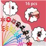 LTHOENG Ninja Lot de 16 pailles réutilisables pour anniversaire d'enfant Motif ninja, XG-001