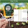 DELAESI Ph Metre Testeur Humidité Plante 3 en 1Testeur Ph Sol Testeur de Ph Testeur D'humidité pour Mesurer l'humidité la Fertil