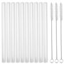 Lot de 10 Pailles en Verre - Longues et Courtes 15 cm - Lavables au Lave-Vaisselle