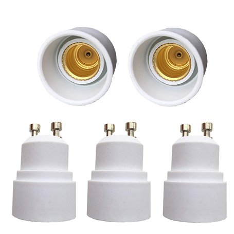 DZYDZR Adaptateur GU10 sur Culot E14 - Lot de 5 - Blanc - Plastique