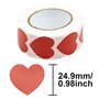 Lot de 500 autocollants en forme de cœur colorés de 25 mm - Rouge - Étiquettes autocollantes en papier brillant pour loisirs cré