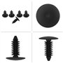 Hlyjoon 100pcs clips de rivet en nylon noir, rivets attache de porte/garde-boue/pare-chocs de voiture vis de trou de 7,5 mm pous