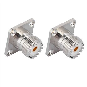 Topiky 2PCS UHF Femelle SO239 Jack 4 Trous Socket Panel Châssis Montage RF Coaxial Adaptateur Coaxial Connecteur