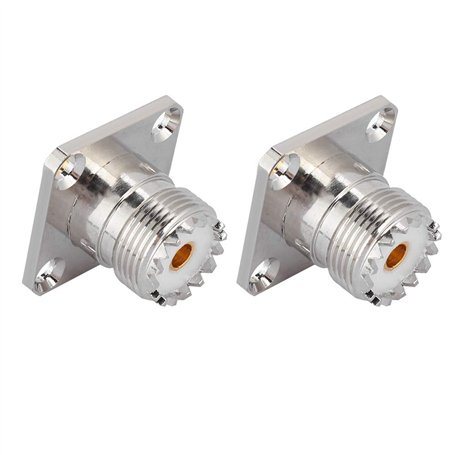 Topiky 2PCS UHF Femelle SO239 Jack 4 Trous Socket Panel Châssis Montage RF Coaxial Adaptateur Coaxial Connecteur
