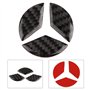 KSTE 3pcs Volant de Voiture Décor Logo Autocollant en Fibre de Carbone for Classe C W204 2005-2012