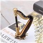 Modèle de harpe miniature 4in, Mini modèle d'instrument de harpe en bois avec boîte- pour étagère de bureau à la maison idée de 