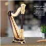 Modèle de harpe miniature 4in, Mini modèle d'instrument de harpe en bois avec boîte- pour étagère de bureau à la maison idée de 