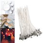 Mèches de Bougie, 20 Pièces Mèches de Bougie Naturelles, Mèches de Coton Naturel pour la Fabrication de Bougies DIY (10cm)