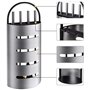 Amagabeli 4 Pièces Outils De Cheminée Set Argent Fer Forgé Outils De Cheminée Fer Porte-Bûches Stand Pinces À Feu Pelle Pinceau 