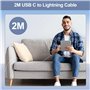 Câble USB C vers Lightning 2M[Certifié Apple MFi], Câble iPhone USB C 2M Long Cable Lightning Chargeur Charge Rapide Cordon Fil 