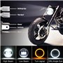 Optique de moto ronde 5,75 "pouces phares de moto à LED Chip 200W 20000LM 6000K / 3000K faisceau de croisement 9-30V HI LO optiq
