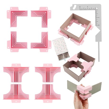 OTCRAFT Lot de 9 colliers de serrage pour coins de cartonnage avec couverture de reliure en métal - Assemblage d'angle/séparateu