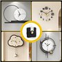 Wantli 2 Pièces Mecanisme Horloge Murale, Quartz Silencieux Mecanisme Mouvements, avec 6 Paires Différentes Horloge Aiguilles, p