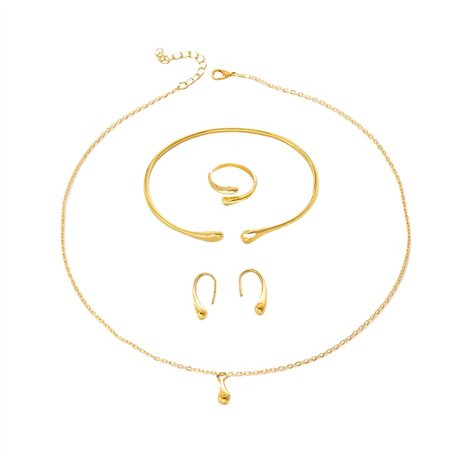 TTPSRY Ensemble de Bijoux pour Femmes Parure Goutte d'Eau avec des Lignes Très Fines Boucles d'Oreilles Collier Bracelet en Form