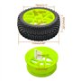 SWHstore Lot de 4 pneus en caoutchouc vert RC 1:8 pour voiture tout-terrain 5 rayons et jante plactique pour voiture HSP